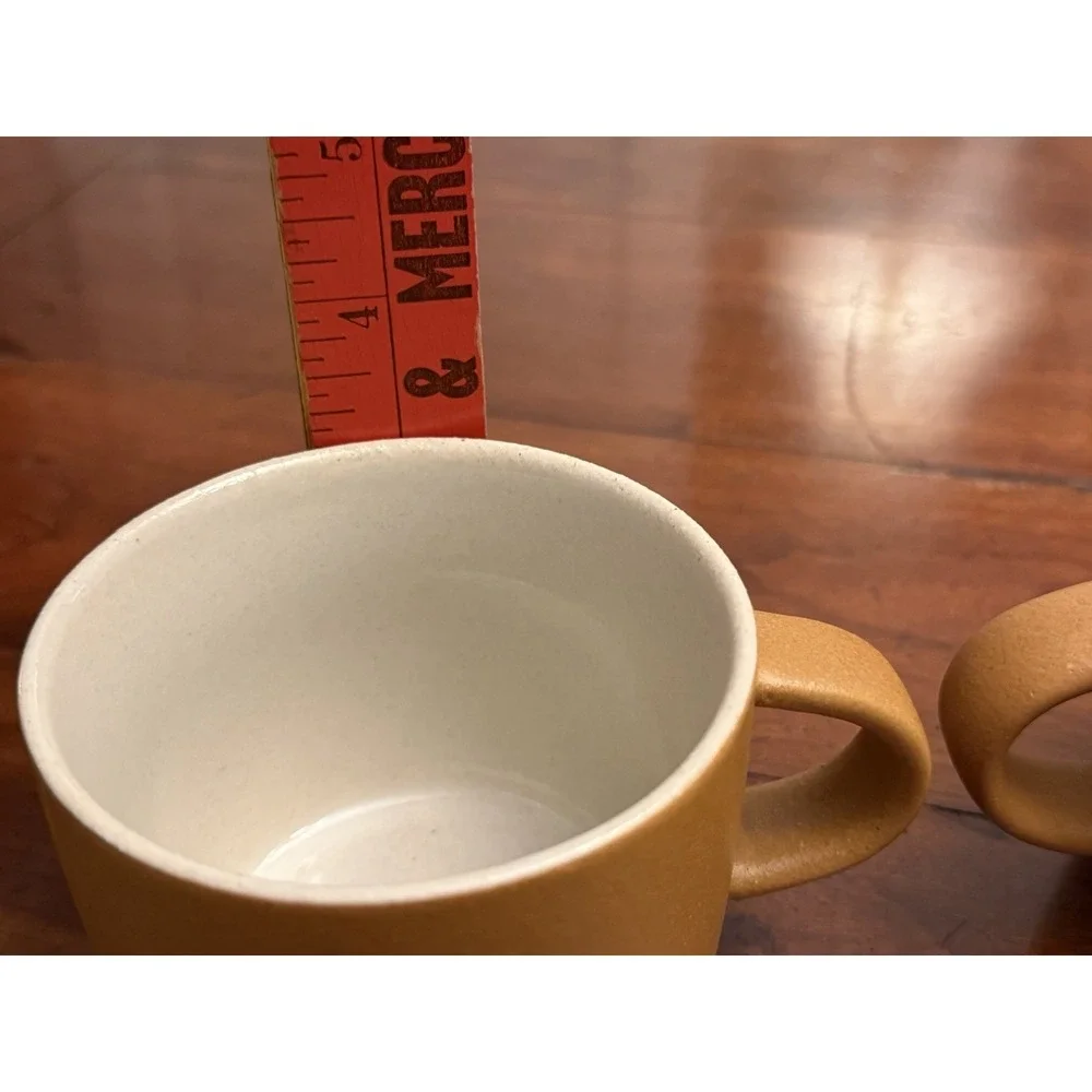 West Elm Kaloh Stoneware Mugs Set of 2 Golden Oak Aaron Probyn Matte